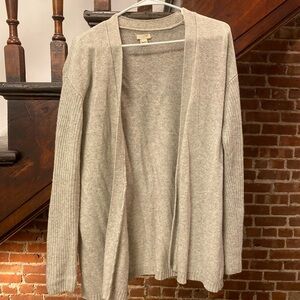 J. Crew Gray Long Merino Wool Cardigan Sweater